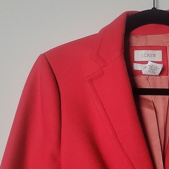 J Crew 2 Red Coral Wool Hack ing Riding Equestrian Jacket Blazer Old Money Prep - Picture 2 of 16